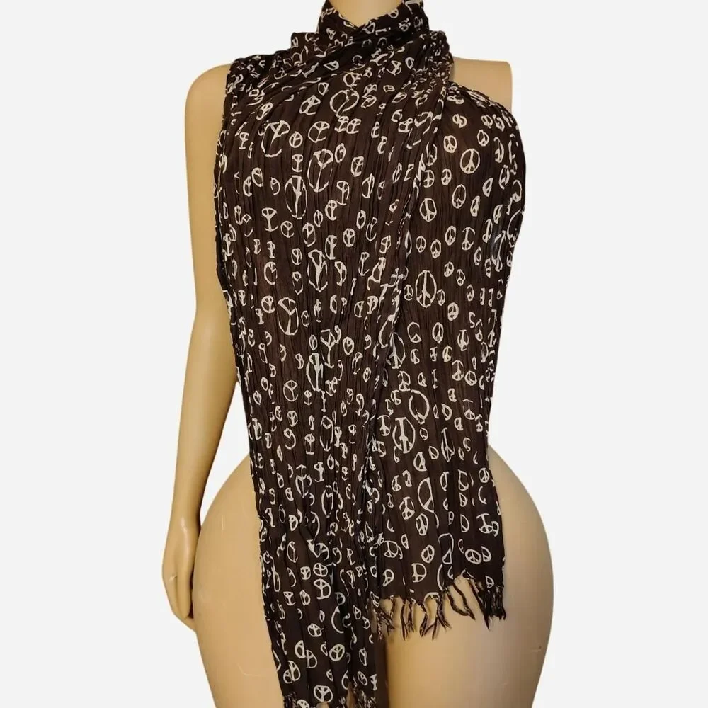 American-eagle Women's Brown and Black Scarf-wraps‎